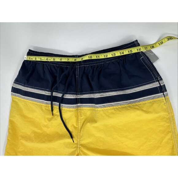 Reebok Mens Swim Trunks Shorts XL Blue Yellow Colorblock Pockets Mesh Lined NEW - Picture 9 of 10